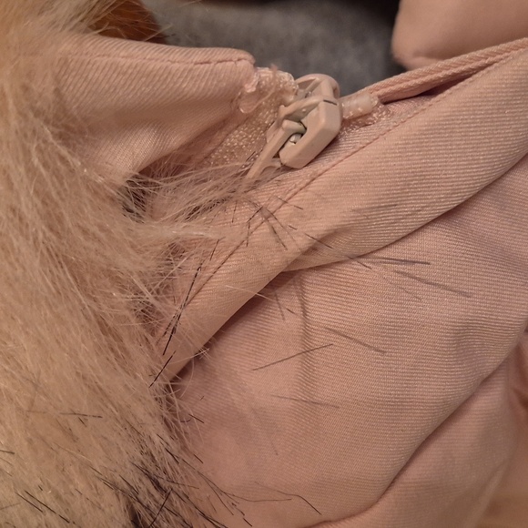 Michael Kors - Belted Parka jacket with faux fur trim on Hood - Blush Pink - Picture 6 of 10